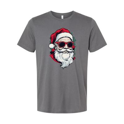 T-shirt de Noël Unisexe Présentant un Graphique du Père Noël Avec des Lunettes de Soleil Rouges Et F