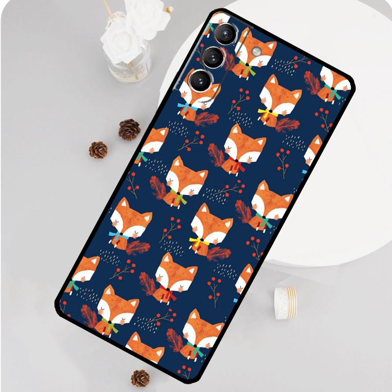 Cartoon Foxes Animal Phone Case For Samsung Galaxy S25 S26 Ultra S20 S21 S22 S23 S24 Plus S10 S25 FE Funda Cover