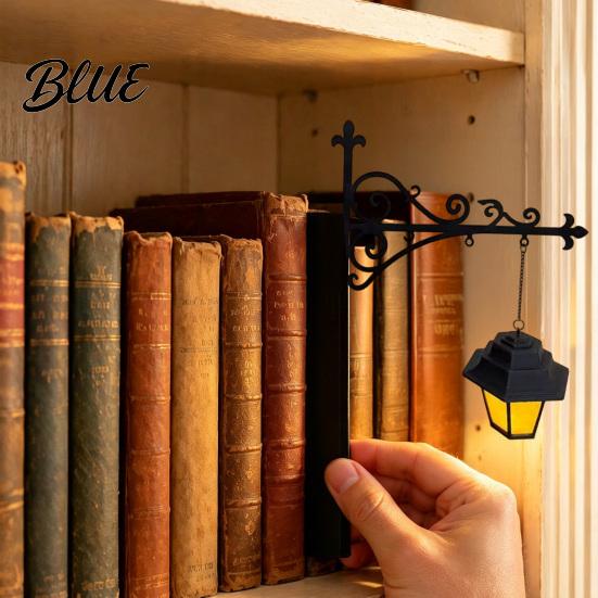 Ambient Book Light Vintage Lantern/Ghost Bookshelf Light  Metal Desk Lamp with Warm Lighting  Accent for Bookcases Retro Lovers & Library Study