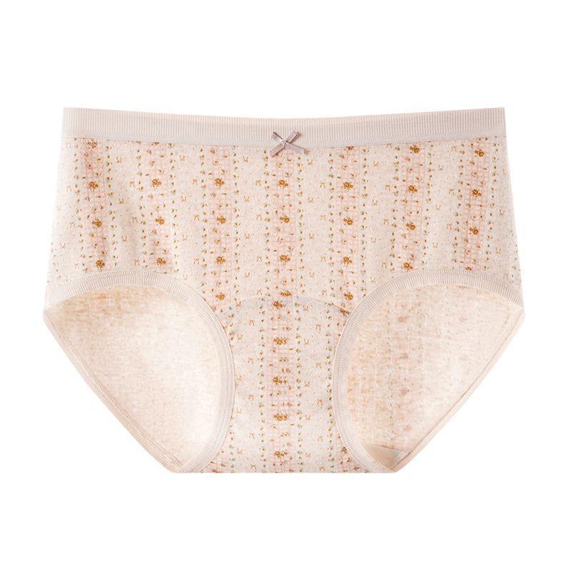 

Ladies Spring and Autumn Lovely Floral 10A Antibacterial Skin Friendly High Spring Comfortable Briefs XL Вишня/червоний
