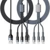3-IN-1 USB Cable Fast Charging Cable Multi Charging Cord USB Cord Adapter Braided Wire For Mobile Phone Tablet Laptop