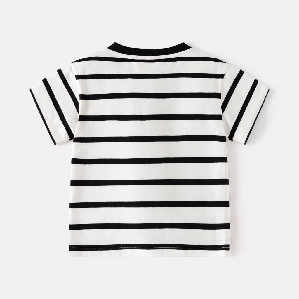 Boys Striped T Shirt Short Sleeve Casual Summer Tee Soft Comfortable Clothing for Toddler and Kids