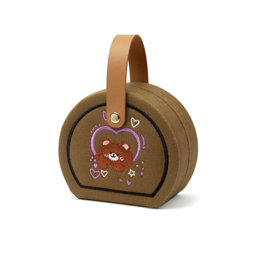 

Jewelry Display Jewelry Storage Box Embroidered Gift Packaging Box Bracelet Khaki-Style 2