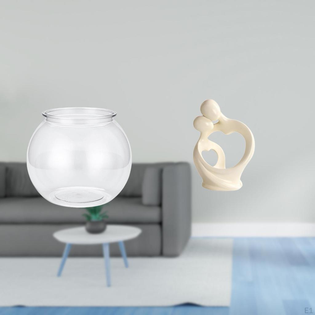 Transparent Small Fish Tank Ornament Aquarium Bowl Vase Table Office Abstract Figurine Lover Statue