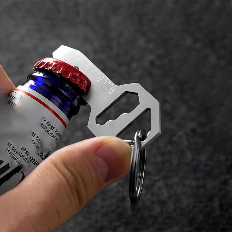 Keychain Bottle Opener Multi Tool, 6-in-1Keychain Pocket Tool for Bottle Opener, Screwdriver, Ruler, Wrench, Bit Driver