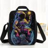 Sitting Astronaut Lunch Bag, Insulated Lunch Box for Mens Womens, Reusable Thermal Cooler with Adjustable Straps Tote Bento
