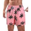 Vibrant Coconut Pattern Men Beach Shorts Lightweight Quick Dry Swim Shorts For Casual Daily Wear Beach Days And Fresh Summer
