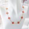 Collana con 10 Fiori Quadrifoglio Moda Lusso Leggero Ciondolo a Fiore Catena Clavicola da Donna