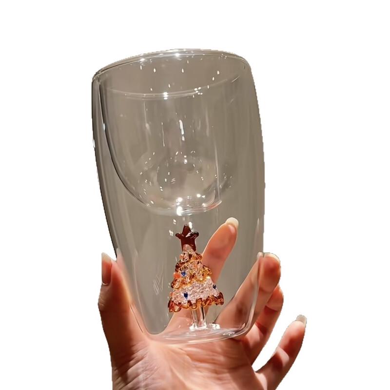 Shangqi Gilded Christmas Tree Double-Wall Glass Cup