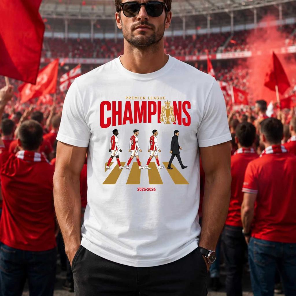 2026 Arsenal Champion Football T-shirt Men and Women Summer Cotton Y2K Clothing Fashion Round Neck Hip Hop Streetwear Tee