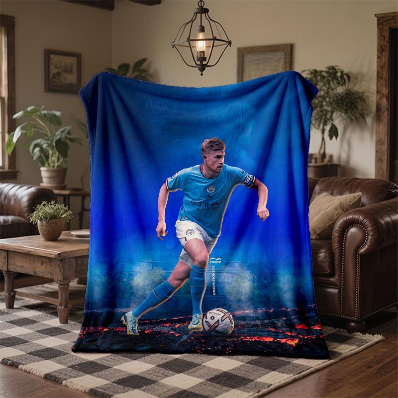 Kevin De Bruyne Print Flannel Blanket Soft Warm Sofa Bed Throw Blanket For Home Office Bedroom