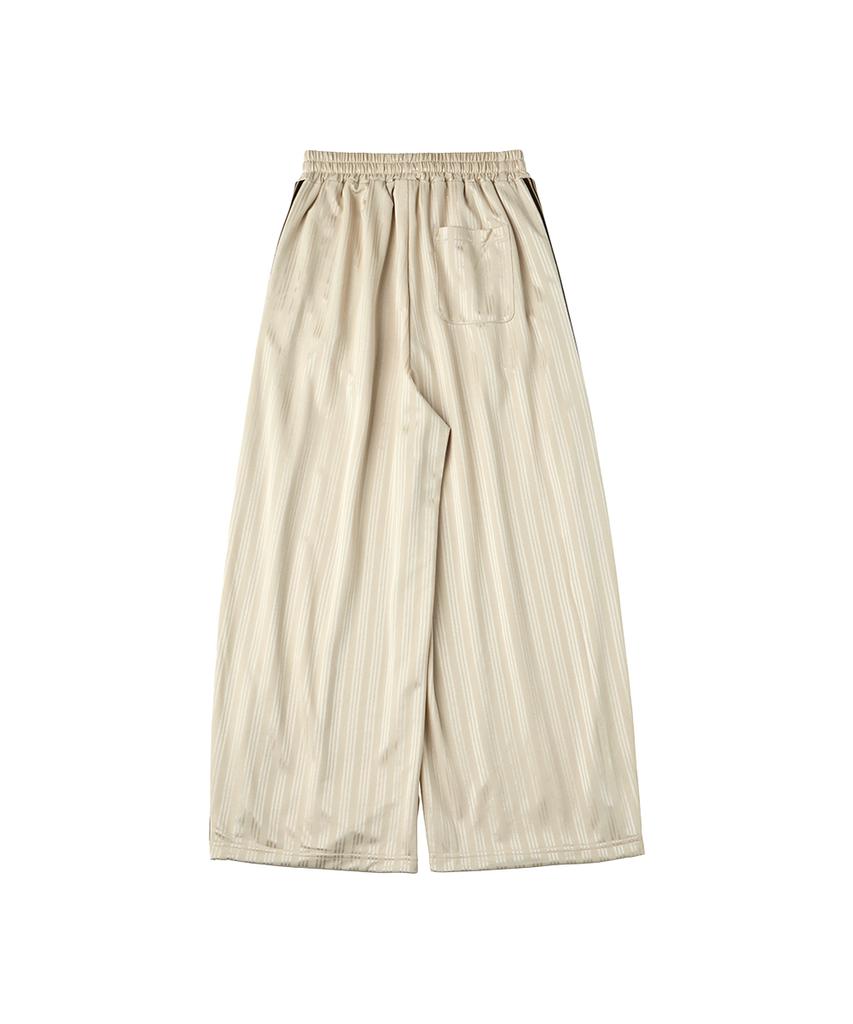 URBANAGE Balloon Fit Curved Line Track Pants_Beige