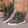 Women's soft elastic winter warm and cold padded snow boots non-slip wear-resistant outdoor casual sneakers high-top furry mouth cotton boots