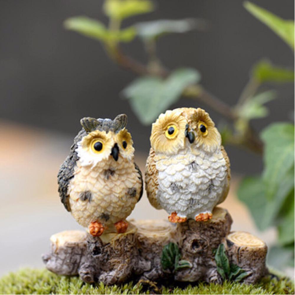 Sale 1 Pcs/lot Random Mini Bird Of Minerva Small Decoration Owl Fairy Garden Home Decor DIY Miniature Animals Miniature Garden