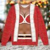 Funny Christmas Santa Sweatshirt Santa Costume Pullover Novelty Holiday Red Snowflake Men's Women's Christmas Party Gift