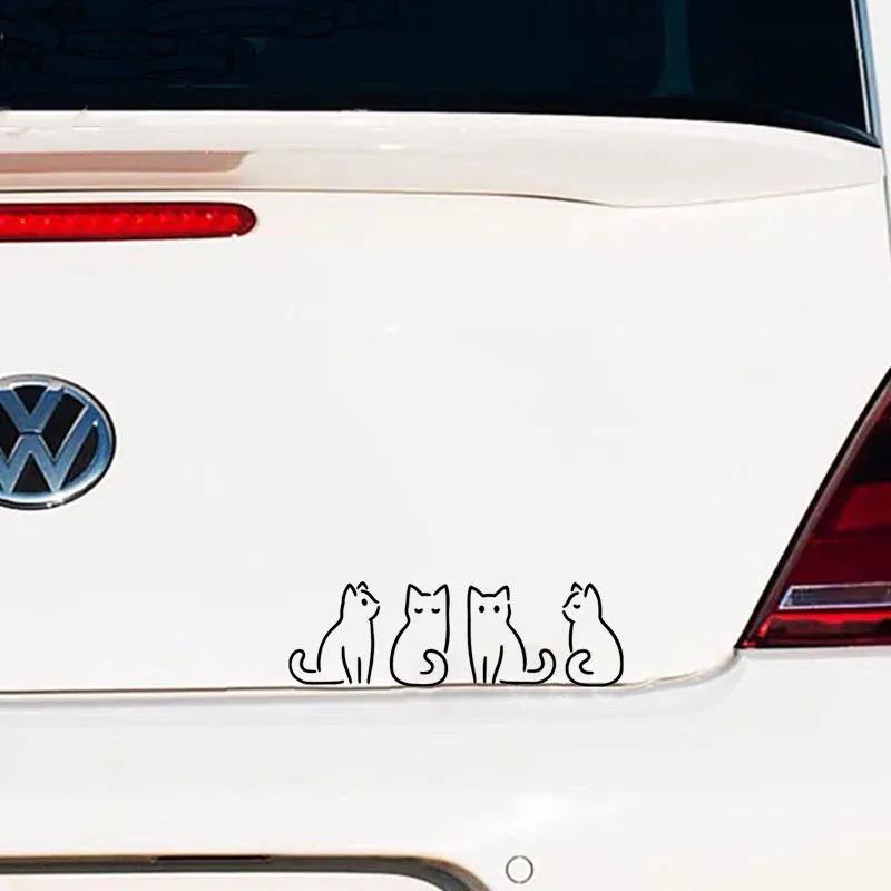 24,5x7,5cm Štyri roztomilé mačiatka Nálepka na auto Karoséria Nárazník Okenné Motocykel Notebook Steny Vinylová fólia Nálepka Autopríslušenstvo