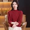 Women's Thickened Wool Sweater for Autumn & Winter - Mid-aged & Elderly Half-high Collar Warm Knit Shirt