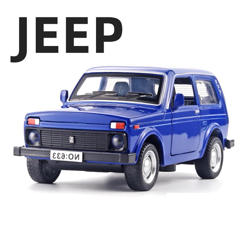 1:32 Lada Jeep Vintage Car Model Alloy Car Diecast Model Sound And Light Pull Back Toys Collection Children Birthday Toy Gift