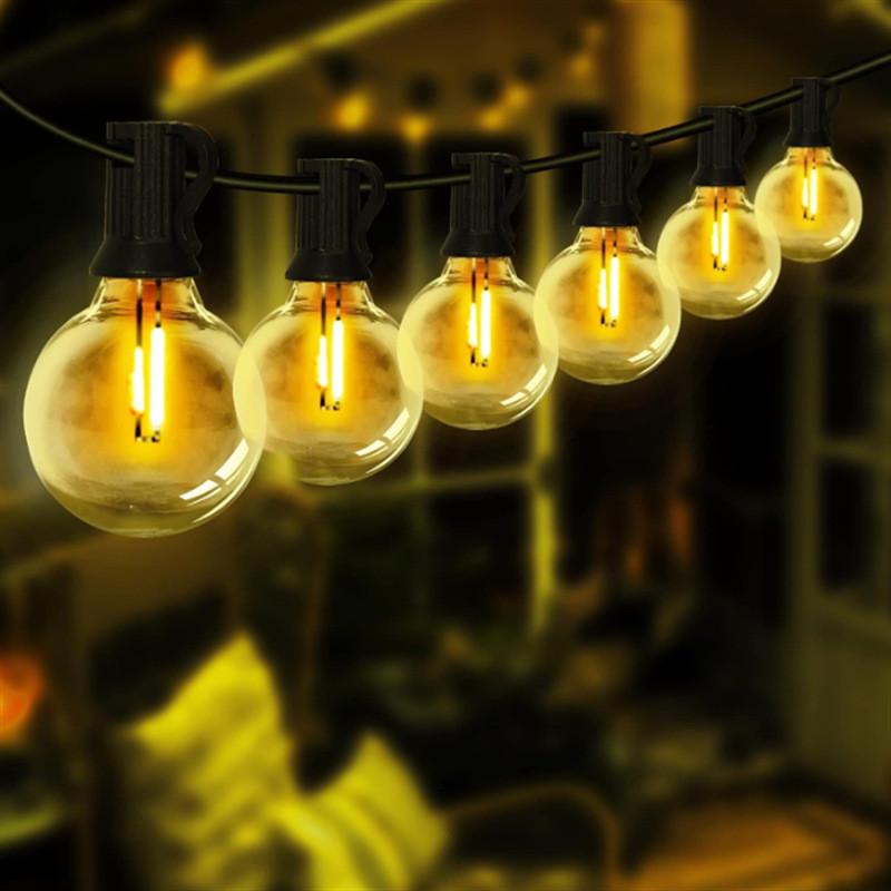 Warm White Led String Lights G40 Outdoor Camping Waterproof Eu Us Plug