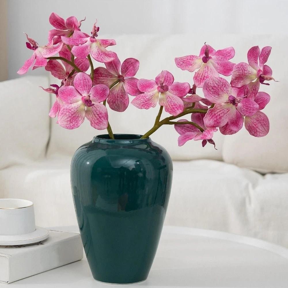 7 Heads Artificial Phalaenopsis Orchids Handmade Decorative Phalaenopsis Branch Real Touch Simulation Orchid Flowers Hotel