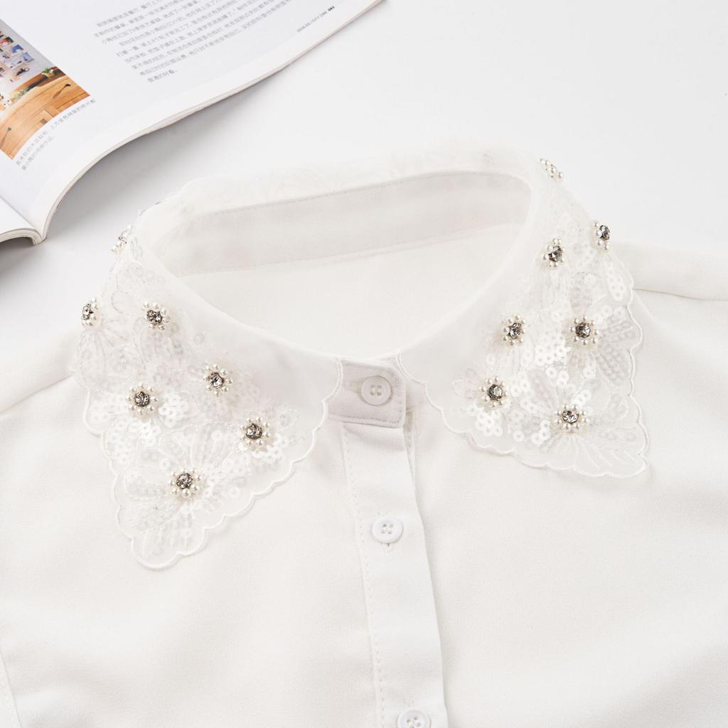 Neck Collar and Age-defying Collar African Fabric Lace Collar De Perlas Mode Naturales Piedra Collar t Shirt for Clerical