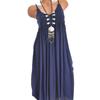 Summer Beach Plus Size Women Crocheted Lace Solid Color Sleeveless Maxi Dress