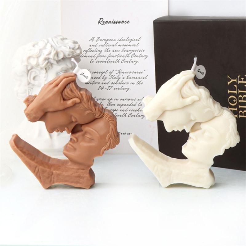 Küssendes Paar Kerzenform Liebhaber Kerze Silikonform für DIY Kerze Seife Gipsornament Kuchen Fondant Dekoration