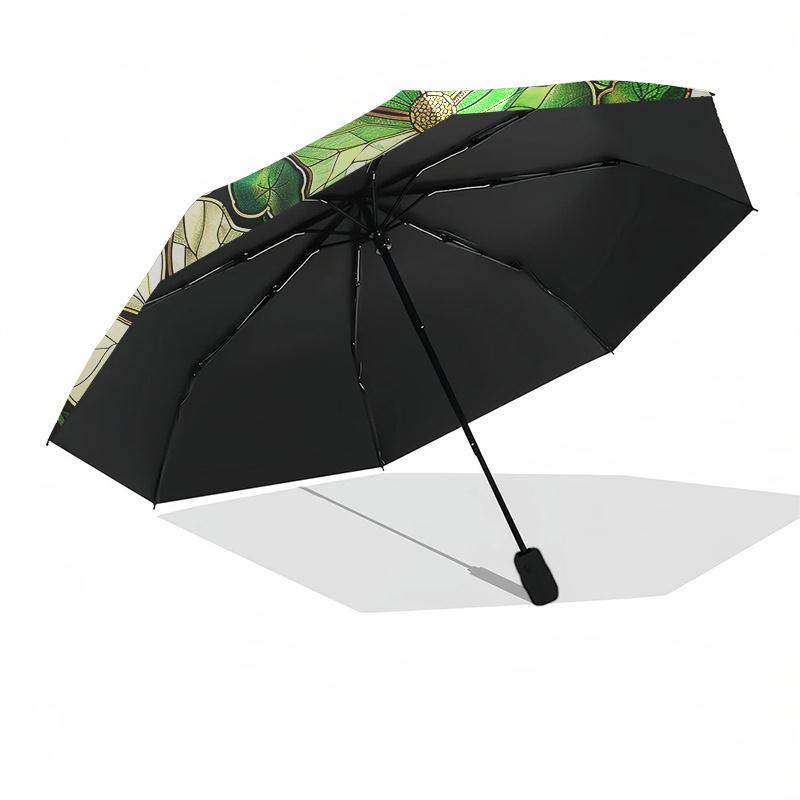 Stained Cute Shamrock Window Decal - Irish Clover Decoration for Home & Office (Large) Umbrella - Cute Umbrella with Cute Desi