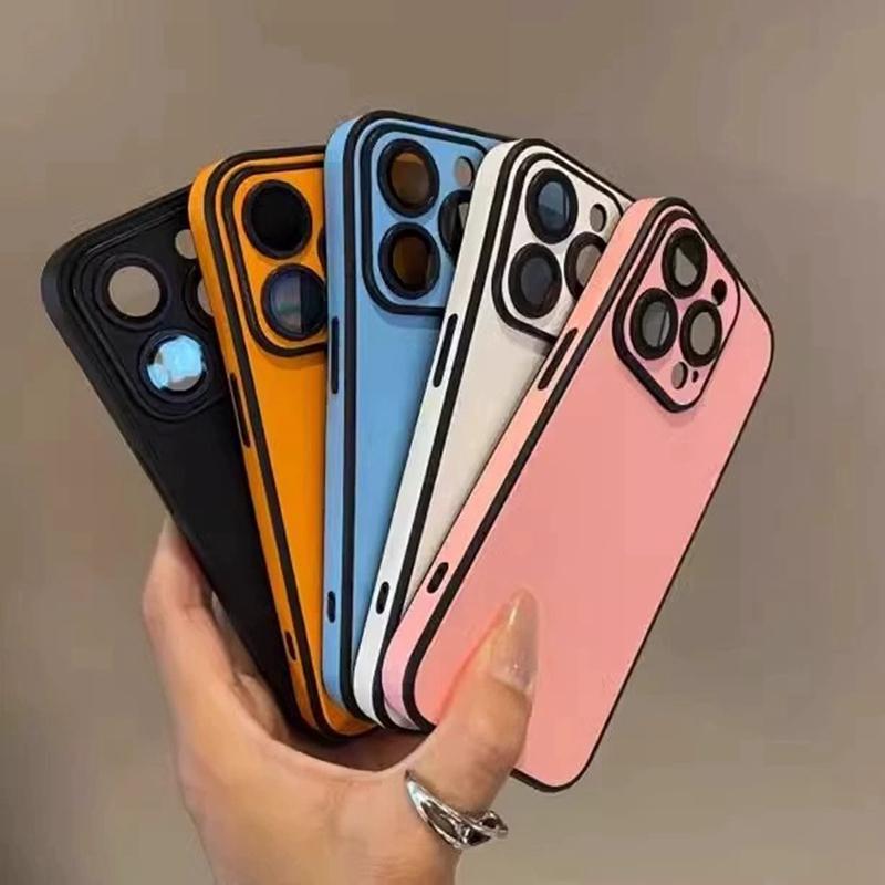 Luxury Matte Cortex Phone Case For For Iphone 11 12 13 14 15 16 Pro Max Plus Shockproof Lens Protection Bumper Back Cases Cover
