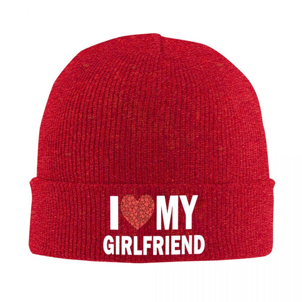 I Love My Hot Girlfriend I Heart My Hot Girlfriend GF Knitted Cap Winter Knit Bonnet Hat Skullies Beanies HipHop Caps for Unisex