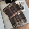100% Wool Knitted Scarf Unisex Winter Warm Accessory Classic Plaid Long Neck Wrap Men Women