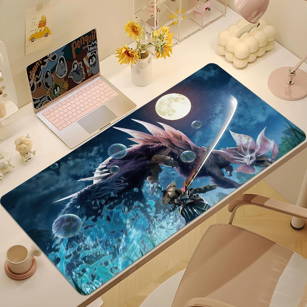 Game Mmonster Hunter Wwilds Mouse Pad Large Nonslip Lockedge Desktop Computer Desk Mat Keyboard Mousepad Office Gamer Student
