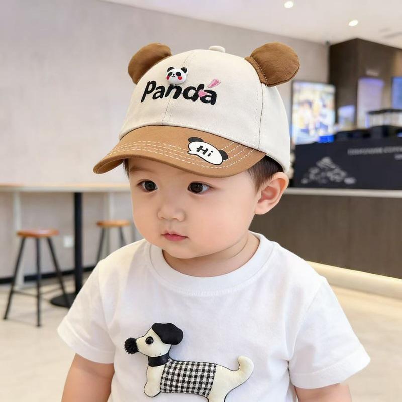 Trendy Cartoon Panda Baby Baseball Cap: Cute, Colorful Sunshade for Boys and Girls