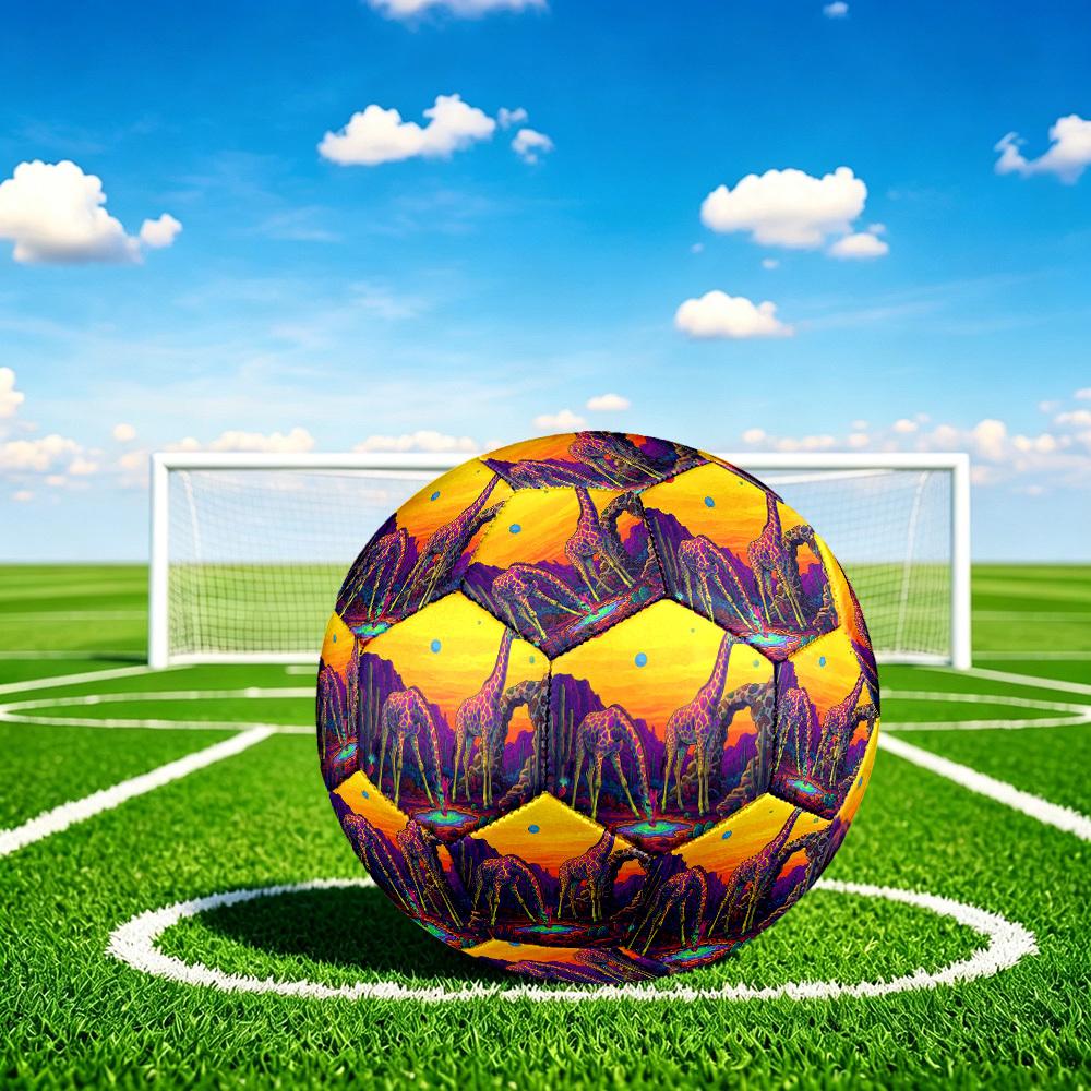 1pc Giraffes Desert Theme Soccer Ball Football, Size 5, Lightweight PVC, Outdoor Training Soccer Ball,Sports Gift T61497