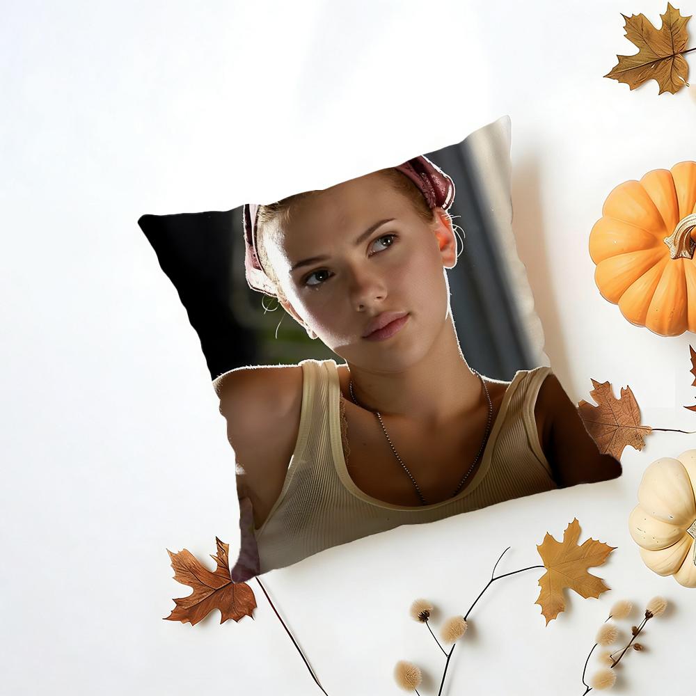 SScarlett Johansson Cushion Cover Washable Linen Pillowcase Soft  for Daily Sofa Bed Home Room Decor