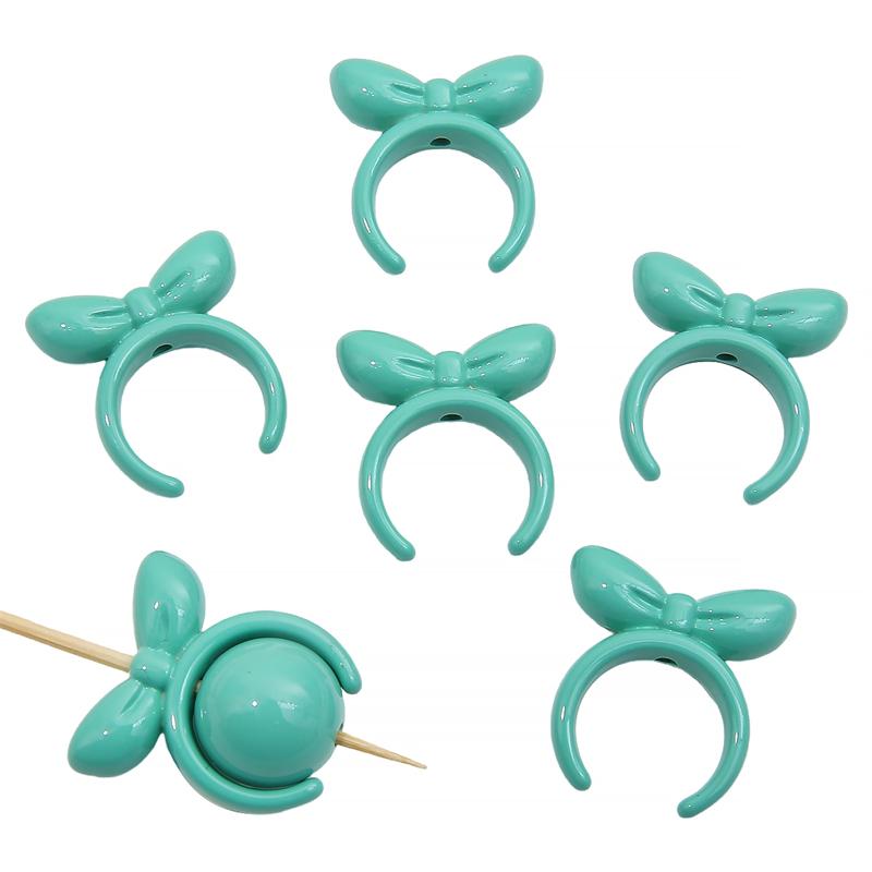 4 bucăți 25 mm mărgele acrilice cu fundă de iepure pentru colier breloc DIY bijuterii artizanat