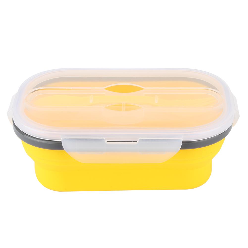 800ml Portable Silicone Folding Lunch Box Bento Boxes Food Container for Outdoor Travel