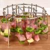 Stainless Steel Skewers Stand Air Fryer Barbecue Stick Kitchen BBQ Skewer Grill with Needle Multifunction Oven Dehydration Rack
