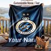Flannel Blanket Club Brugge FC Print Custom Name Text Soft Throw for Sofa Bed
