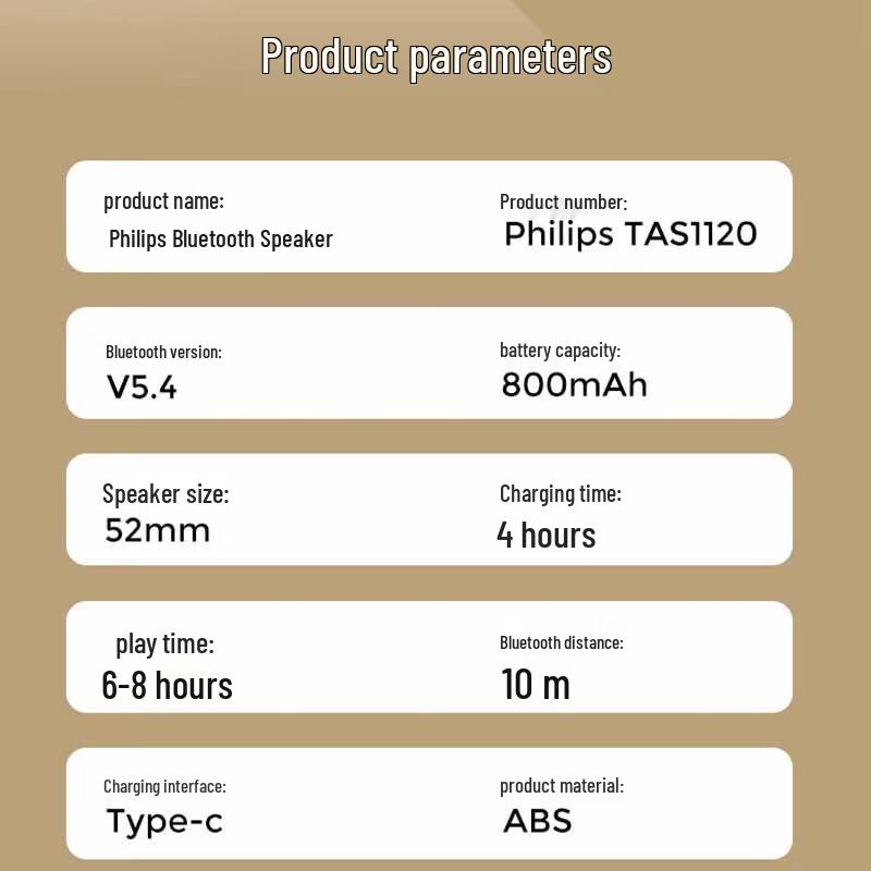 Philips Portable Bluetooth Speaker TAS1120