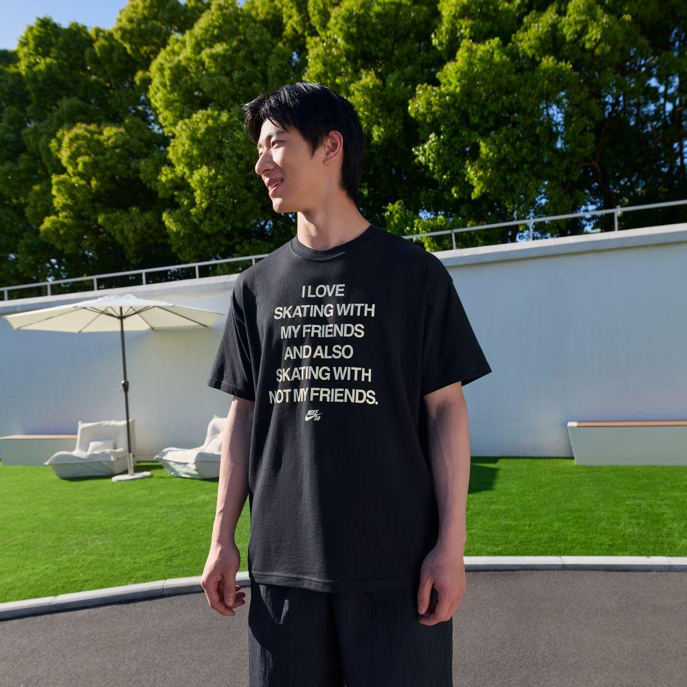 Nike SB T Shirts Men s Black Crew Neck Moderate M