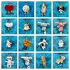 Jellycat Plush Keychain Collection with Steel Stamp, Penguin & Croissant Pendant Charms