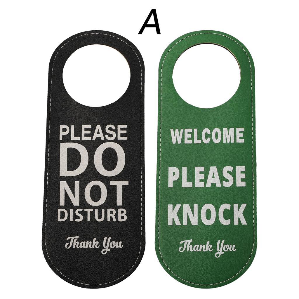 1pc Do Not Disturb Please Knock Signs Leather Door Sign Door Knobs Meeting Room Door Hanger Tags Label For Hotel Bar Mall