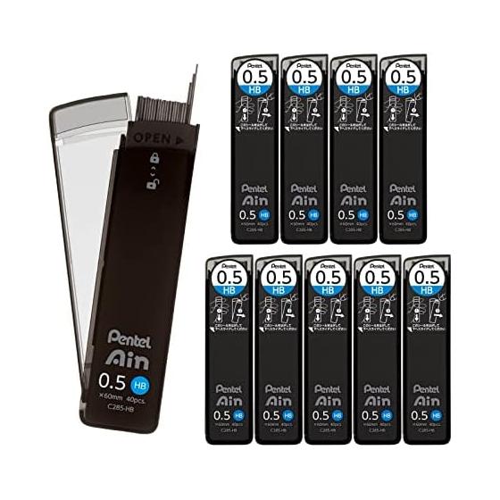 Pentel Ain STEIN Mechanical Pencil Lead, 0.5mm, HB, 10 Refills, C285-HB