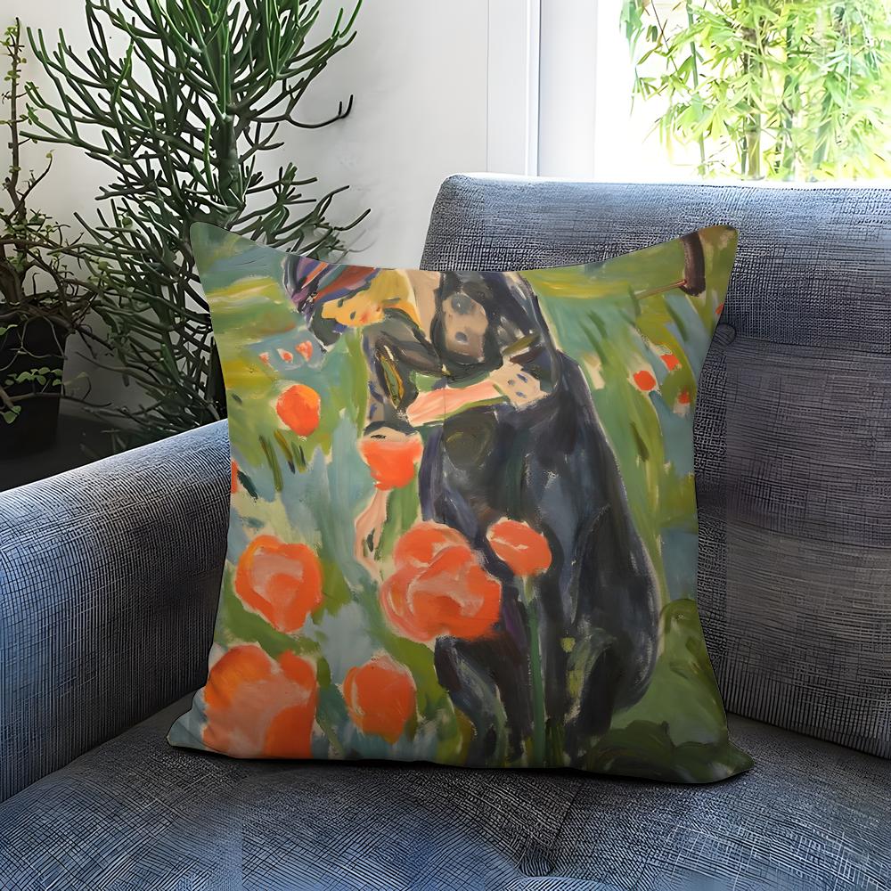 Stylish Eedvard Munchied Cushion Cover Comfortable Reversible Pillow Cover Ideal for Car Sofa Bedroom  Beyond