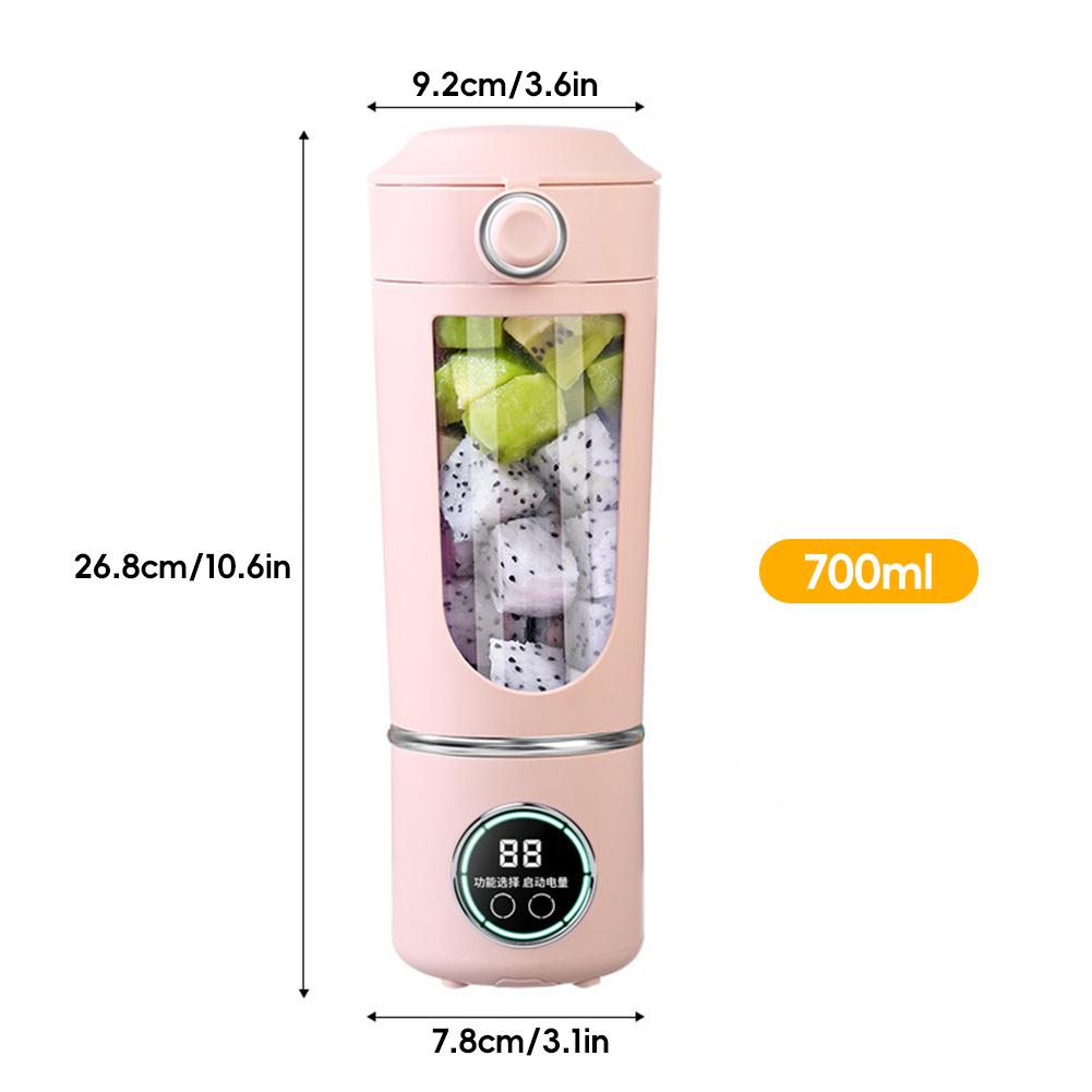 1500mah Nuovo 700ml Portatile 2-in-1 Spremiagrumi Frullatore Tazza Senza BPA Smoothie/Ghiaccio Frutta/Noci Bottiglia Frullatore Ufficio/Campeggio Regalo per Amanti del Fitness