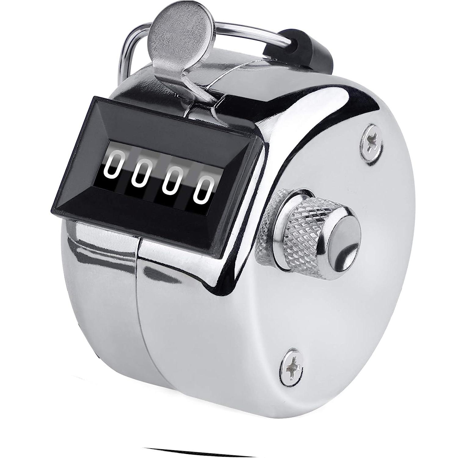 Metal Handheld Tally Counter 4-digit Number Count Clicker Counter, Hand Mechanical Counters Clickers Pitch Counter For Coaching 1 pc