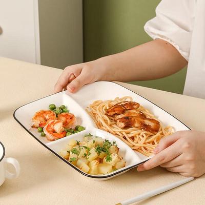 Nordic Ceramic 3-Compartment Portion Control Plate