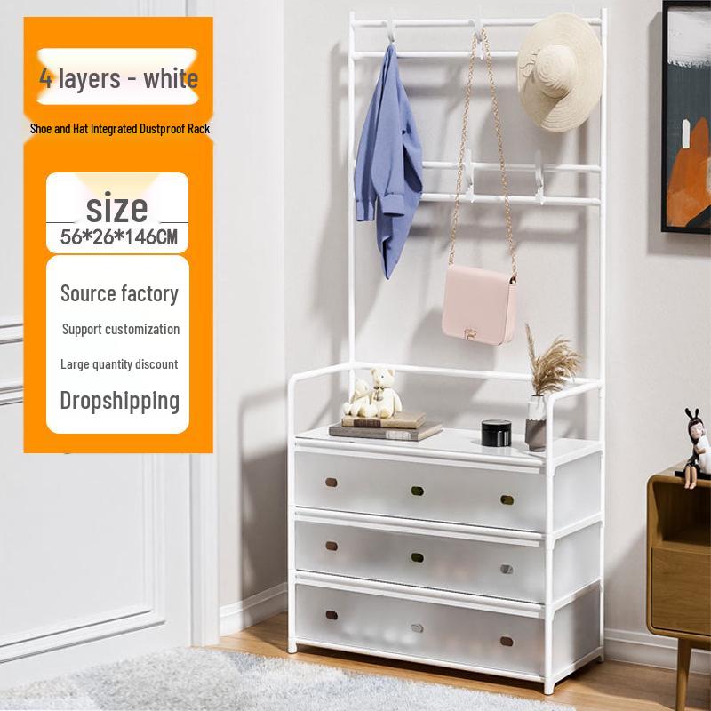 Moderner multifunktionaler Metall-Schuh- und Garderobenständer: Stand-Aufbewahrung, schlicht, minimalistisch für Schuhe und Kleidung