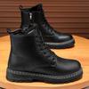Men's Casual Plus Size High Top Winter Shoes Fashion Comfort Shoes Outdoor Slip-resistant Wear-resistant Thicken Leather Boots
